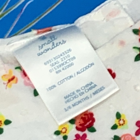 Small Wonders Peach Flowers Ruffle Dress - Picture 6 of 6